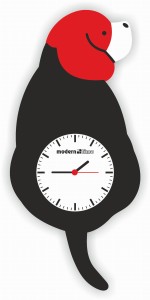 ZEGAR ŚCIENNY KONTUROWY CCD.47.01 PIES CZARNY