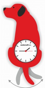 ZEGAR ŚCIENNY WAHADŁOWY CCDP.47.02 PIES CZERWONY (1)