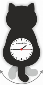 ZEGAR ŚCIENNY WAHADŁOWY CCDP.37.01 KOT CZARNY (1)